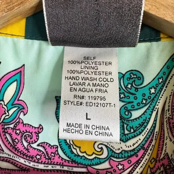 Moon Collection Womens size Large Paisley Print Sleeveless Dress - Picture 8 of 9